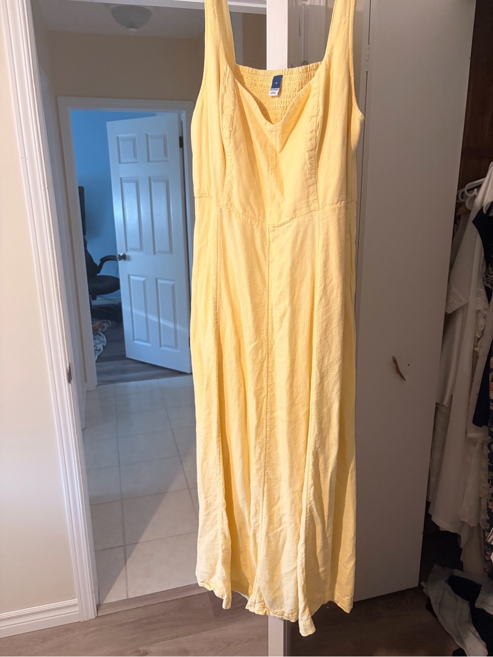 Casual Yellow Maxi Dress - Linen